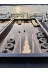 Kişiye Özel Ahşap Satranç Tavla Seti, Ahşap Figürlü Satranç Takımı, Iki Oyun Bir Arada